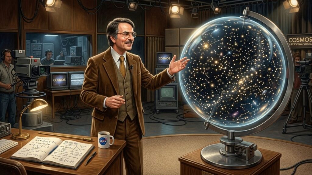 Carl Sagan e o Naturalismo Científico, em reflexão sobre o universo: "Nós somos uma maneira de o cosmos conhecer a si mesmo."