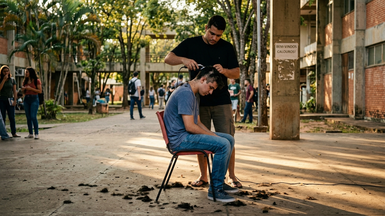 Veteranos amarram calouro de faculdade e raspam cabelo à força, brincadeira vira caso de polícia e 3 estudantes são indiciados por agressão