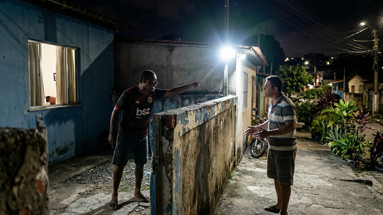 Vizinho instala refletor apontado diretamente para a janela do quarto, mantém a luz acesa durante a noite inteira e morador decide levar a disputa adiante