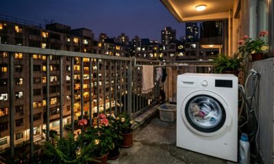 Morador coloca máquina de lavar na varanda do apartamento para ganhar espaço, passa a usar o aparelho durante a madrugada e recebe multa equivalente a mais de R$ 15 mil após reclamações dos vizinhos