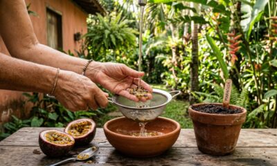 Como plantar maracujá em vaso usando as sementes da própria fruta: o método de lavagem e secagem que aumenta a germinação