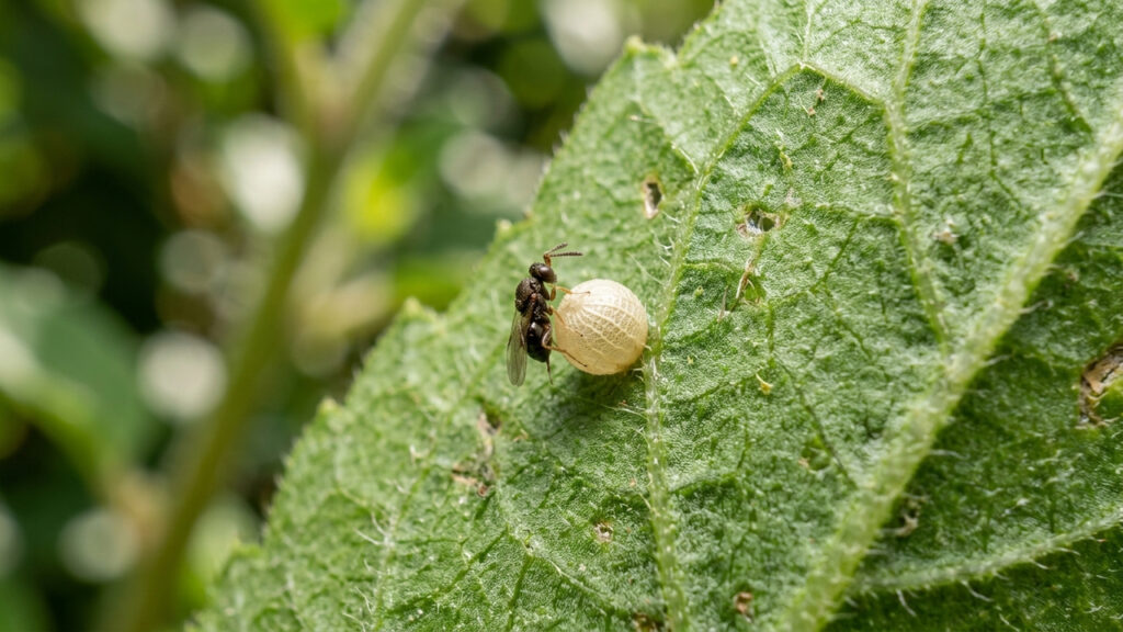 Liberação da vespinha Trichogramma no jardim: como funciona o controle biológico minúsculo que parasita ovos de traças antes de eclodirem