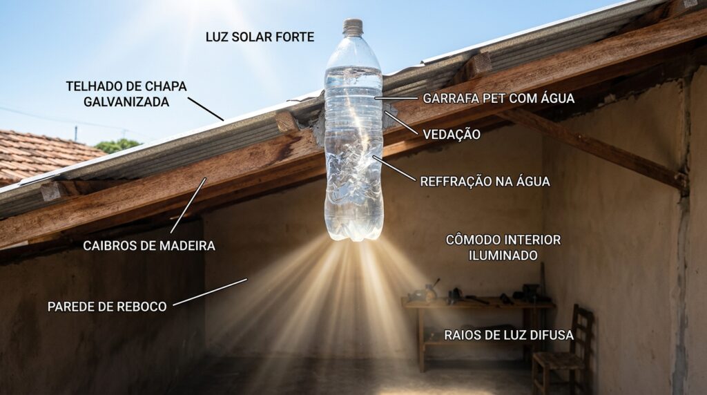 Colocar uma garrafa de plástico cheia de água no telhado: para que serve e por que é usada em mais de 30 países.