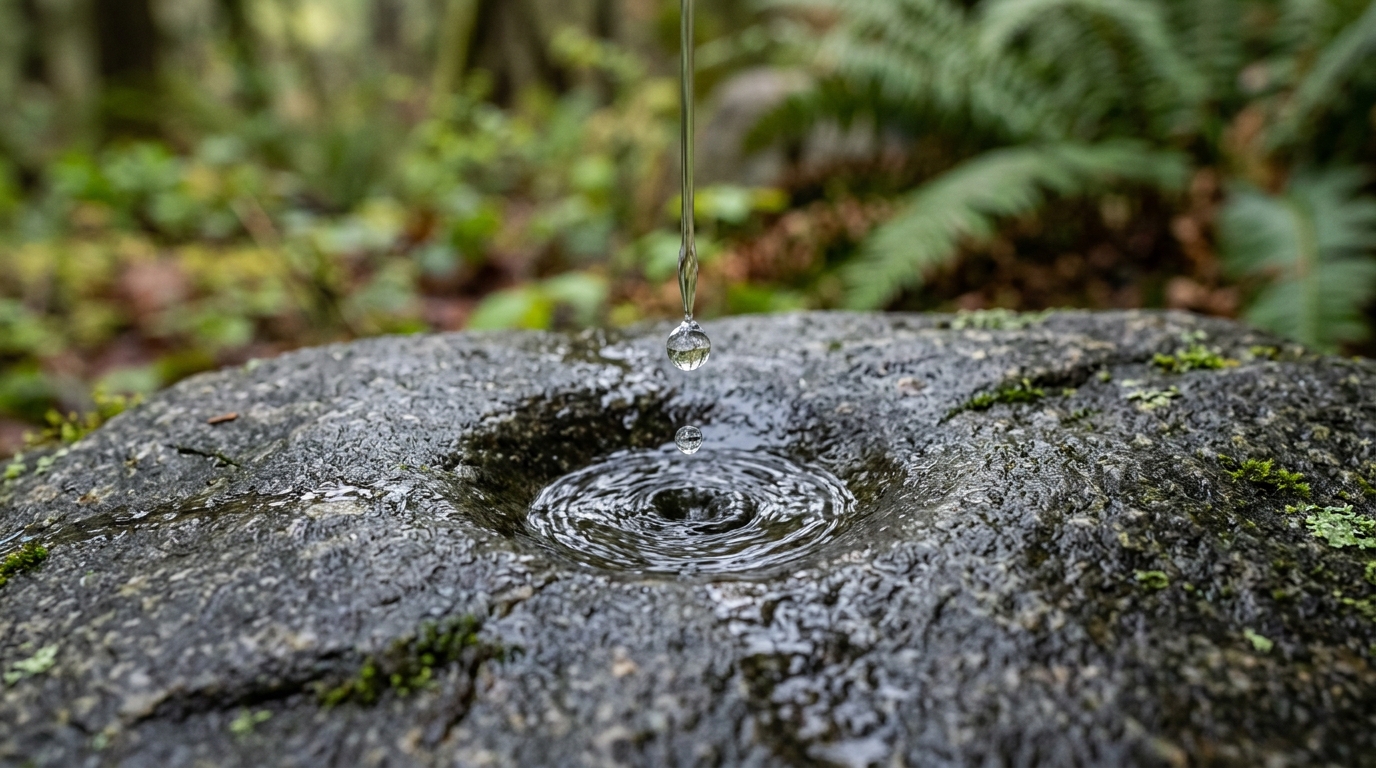 Provérbio africano do dia: "Sozinha, a gota d'água não fura a pedra, mas caindo todo dia no mesmo ponto ela vence a rocha". Lições sobre constância, paciência e por que o esforço diário derruba obstáculos que a força bruta não move