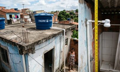 Morador instala caixa d'água no telhado para melhorar a pressão e descobre qual altura mínima garante o funcionamento do chuveiro