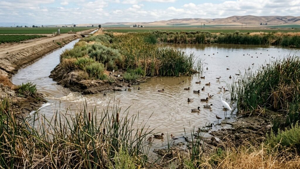 Em 1971, águas residuais agrícolas começaram a ser despejadas em um refúgio de aves na Califórnia e, anos depois, 64% dos filhotes e embriões apresentaram deformações graves