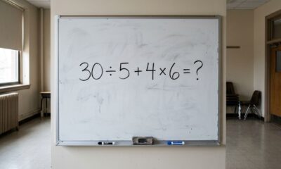 Poucos segundos bastam para quem lembra das regras: 168 ÷ 12 + 6 × 8 − 25