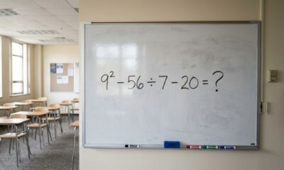 Parece conta de criança, mas muita gente erra: 9² − 56 ÷ 7 − 20