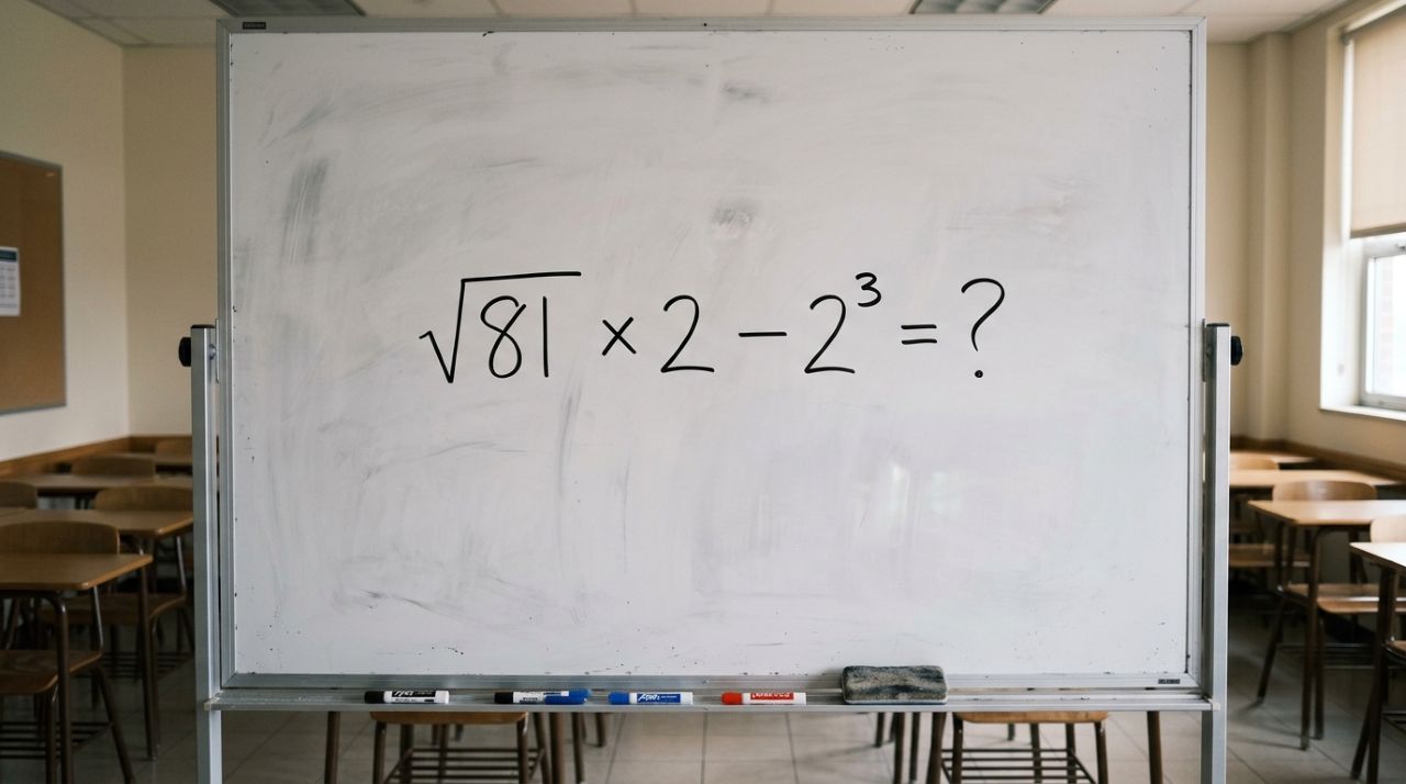 Você ainda lembra da regra da escola? Esta conta simples, √81 × 2 − 2³, faz muita gente responder errado