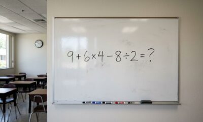 Só 5 números aparecem na conta, mas a resposta divide opiniões: 9 + 6 × 4 – 8 ÷ 2
