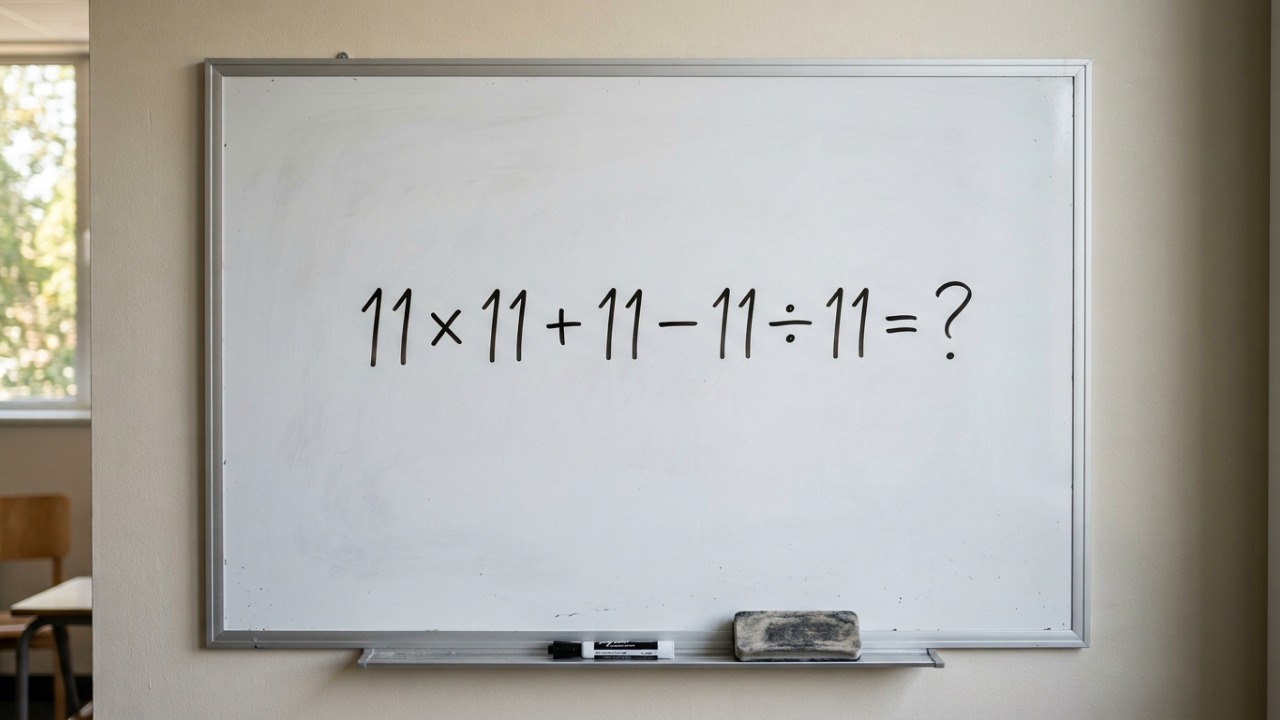 Um único número repetido deixa esta conta mais traiçoeira do que parece: 11 × 11 + 11 - 11 ÷ 11