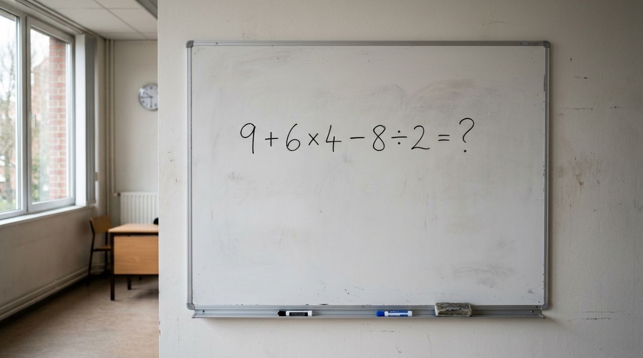 Parece conta de criança, mas muita gente erra: 9 + 6 × 4 − 8 ÷ 2