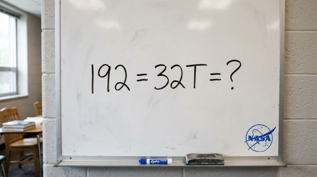 A NASA publicou este desafio para estudantes e a conta é mais simples do que parece: descubra o valor de T em 192 = 32T