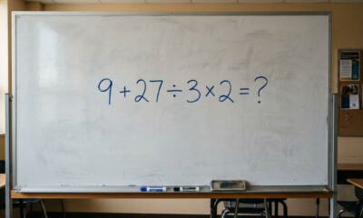 Resolva em 20 segundos esta conta que parece fácil demais: 9 + 27 ÷ 3 × 2