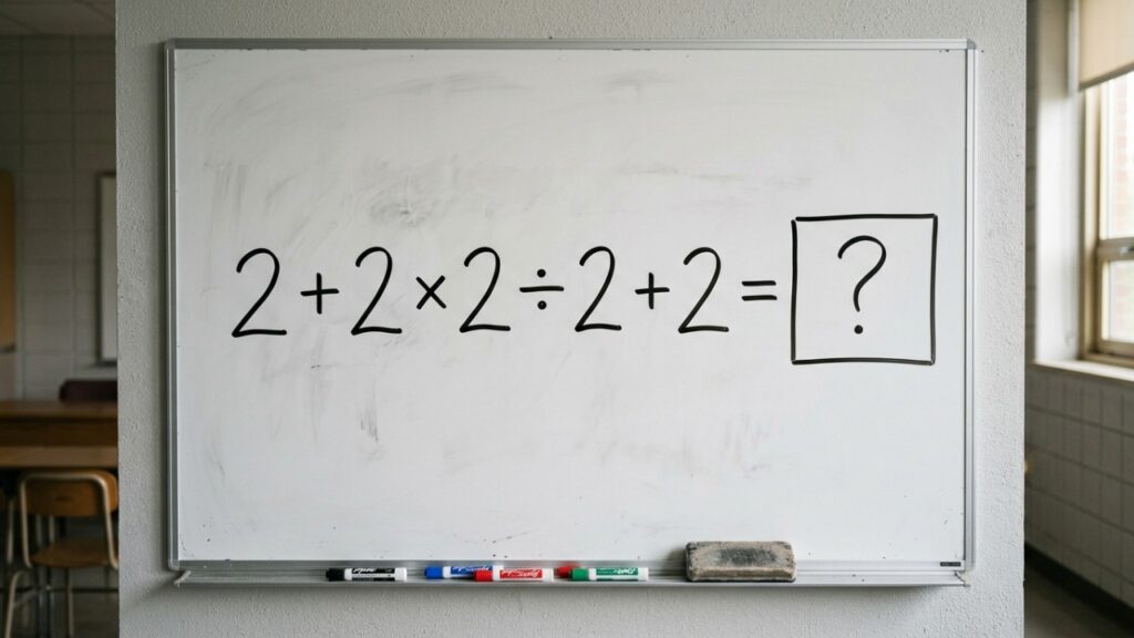 Parece conta de criança, mas muita gente se confunde: quanto dá 2 + 2 × 2 ÷ 2 + 2?