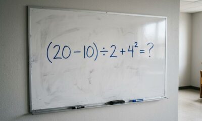 Parece conta de escola, mas exige atenção: quanto dá (20 − 10) ÷ 2 + 4²?