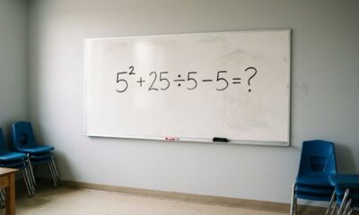 Quem estudou nos anos 80 e 90 consegue resolver esta sem calculadora: 5² + 25 ÷5 – 5