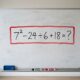 Se você resolver esta conta em 20 segundos, sua memória da escola está afiada: 7² − 24 ÷ 6 + 18