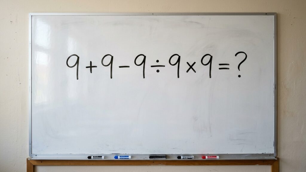 Só quem prestou atenção nas aulas de matemática vai saber quanto é 9 + 9 - 9 ÷ 9 × 9 sem calculadora