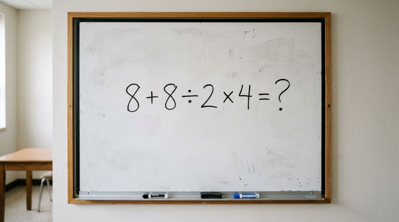 Parece uma conta básica, mas muita gente esquece uma regra: 8 + 8 ÷ 2 × 4