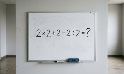 Só quem domina matemática básica resolve 2 × 2 + 2 – 2 ÷ 2 na primeira tentativa