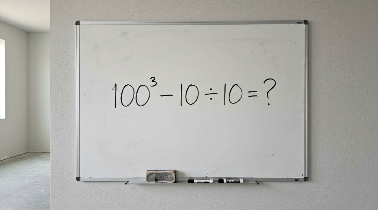 Você tem 30 segundos para descobrir o resultado correto de 100³− 10 ÷ 10