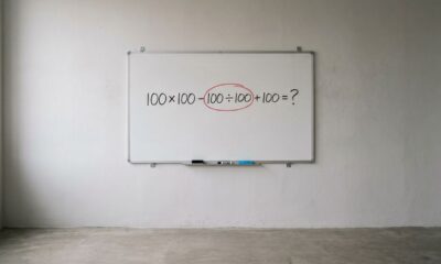 Parece fácil porque só tem o número 100, mas quanto é 100 × 100 - 100 ÷ 100 + 100?
