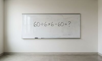 Sem calculadora: você consegue resolver 60 ÷ 6 × 6 − 60 em 30 segundos?