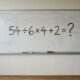 Quem resolve esta em menos de 15 segundos ainda lembra bem da matemática: 54 ÷ 6 × 4 + 2