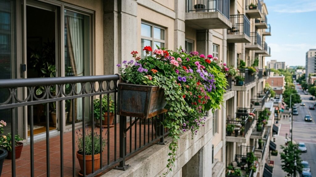 Morador coloca vasos de flores no parapeito da sacada para decorar o apartamento e só depois descobre que a posição escolhida pode ser proibida pelo condomínio