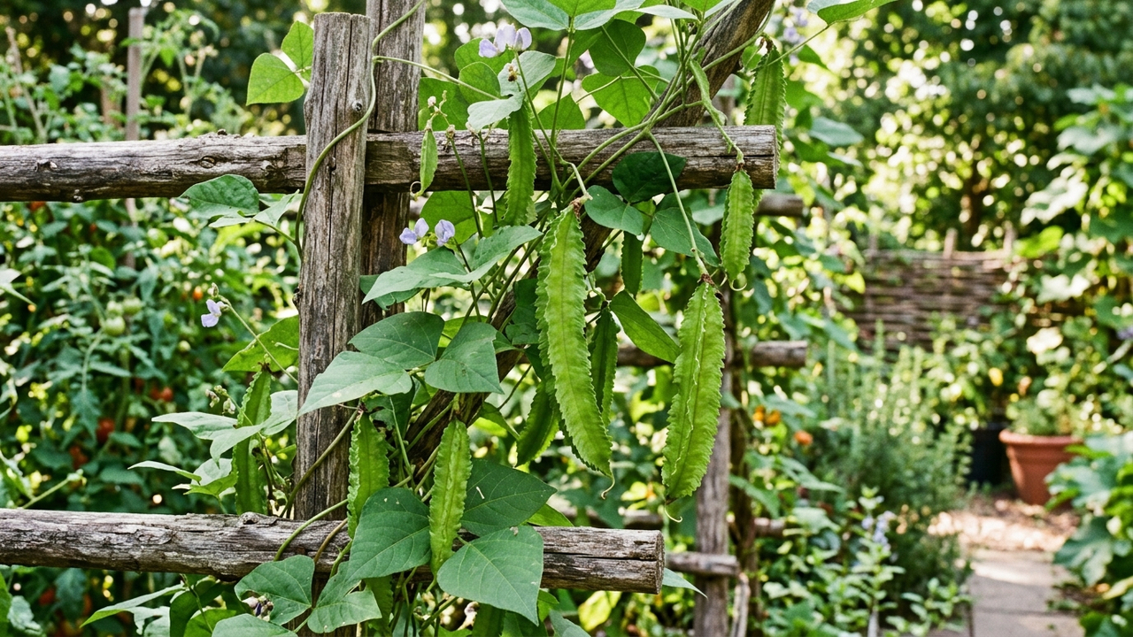 Essa trepadeira rústica produz vagens de feijão alado que você come inteiras e têm sabor marcante que lembra amendoim fresco na horta