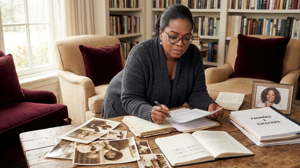 Frase do dia de Oprah Winfrey: "Transforme suas feridas em sabedoria." Uma mensagem sobre dor e crescimento