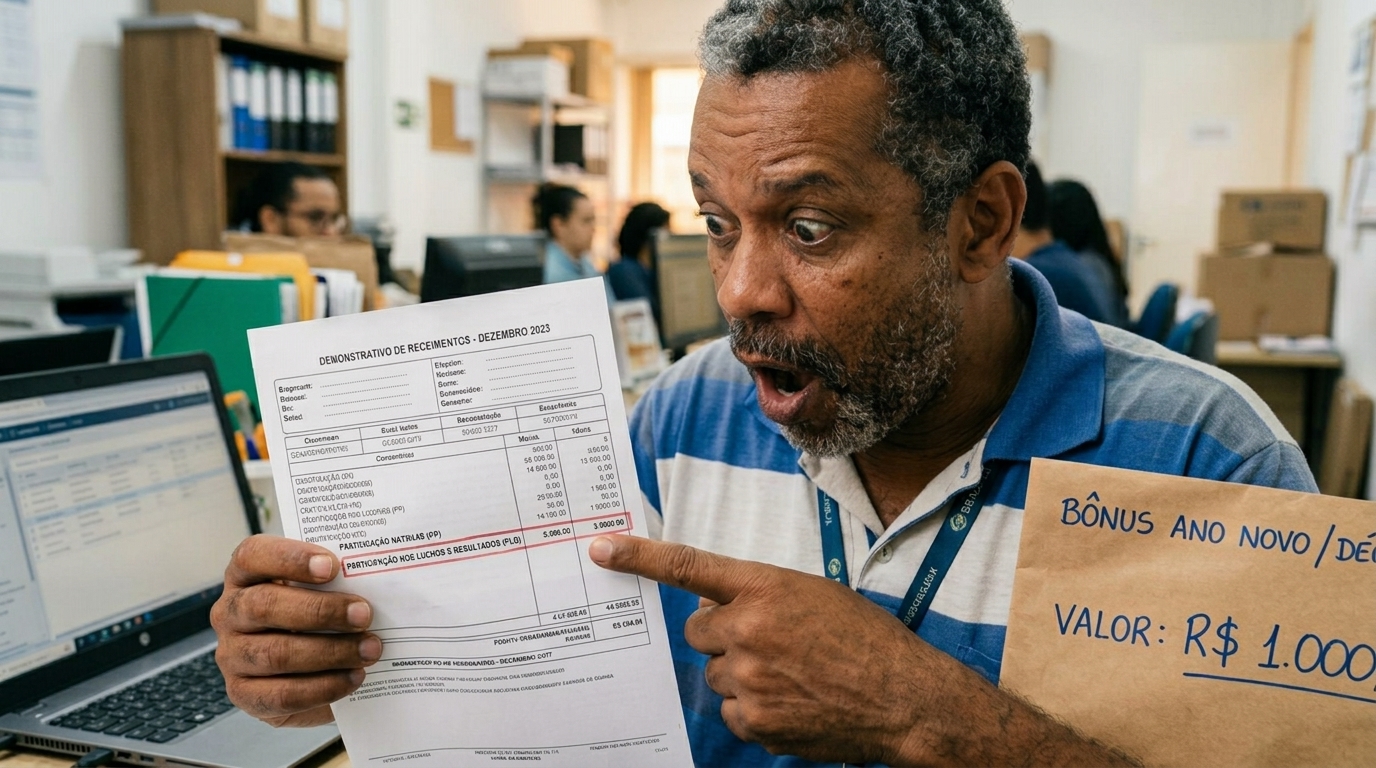 Trabalhador recebe "presente" de R$ 1 mil da empresa no fim do ano e descobre no contracheque a diferença entre gratificação e PLR, e por que uma delas quase não paga imposto