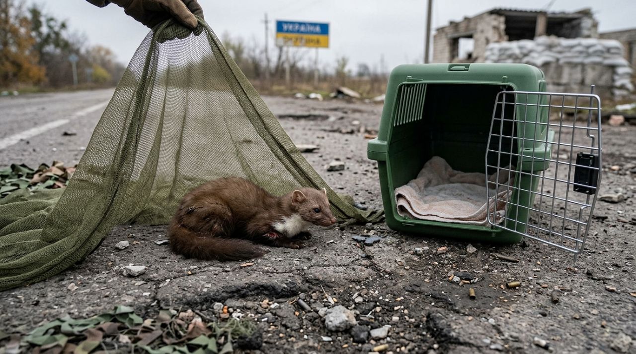 Veterinários ucranianos encontram animal imóvel em zona de guerra e, durante o resgate, ele surpreende a todos