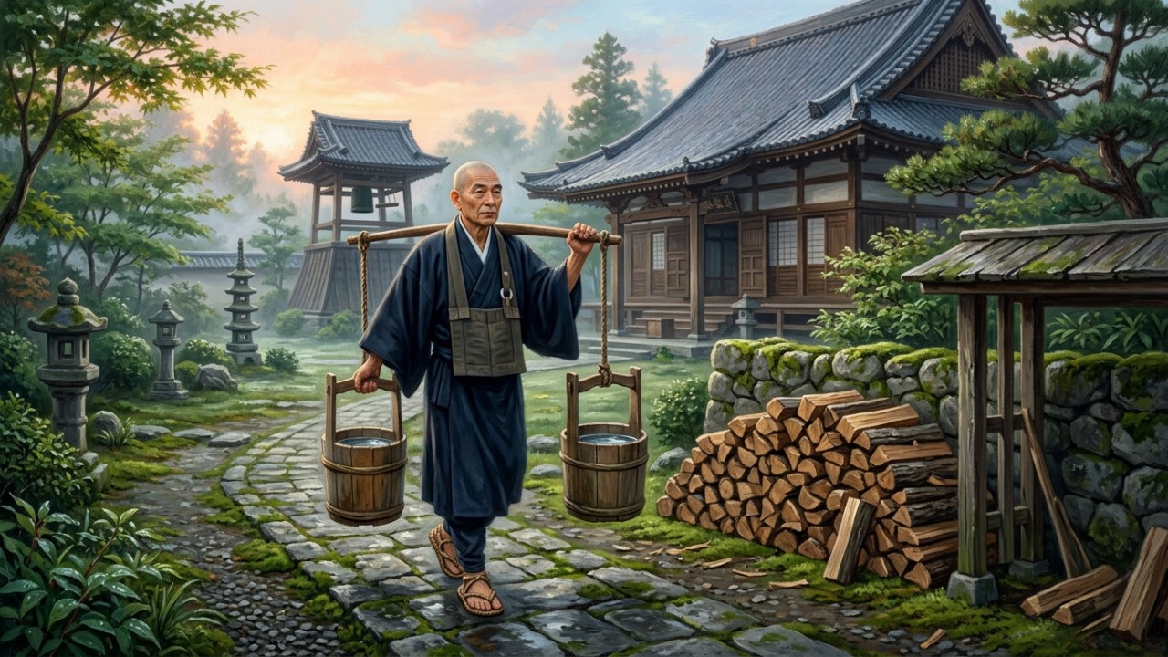 Provérbio japonês sobre propósito: “Antes da iluminação, corte lenha e carregue água; depois da iluminação, continue cortando lenha e carregando água.” Uma lição sobre simplicidade e constância