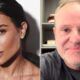 Cíntia Chagas e Rubens Barrichello em retratos individuais lado a lado.