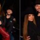 Maiara e Felipe Cavalliere, sorrindo e usando chapéus de cowboy, em duas fotos de bastidores