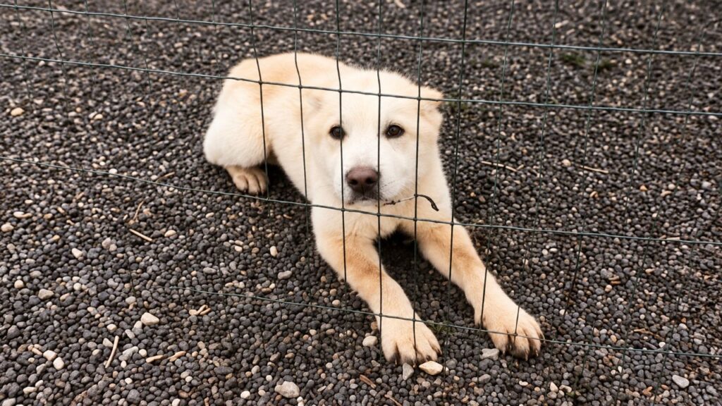 Cão abandonado durante a guerra não conseguia abrir a boca até receber o tratamento que transformou sua vida