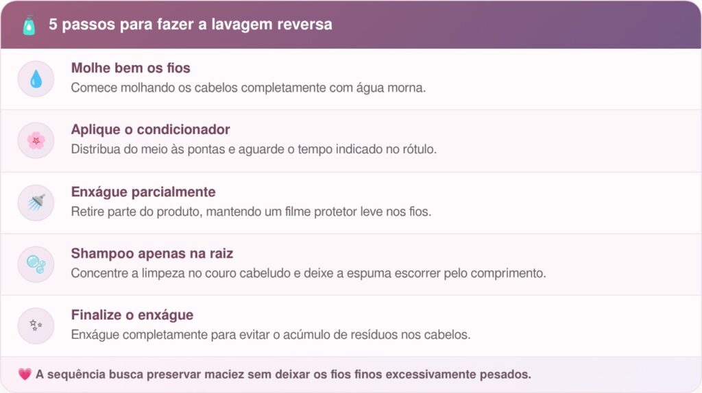 Cabeleireiro explica quando aplicar o condicionador antes do shampoo deixa o cabelo fino mais leve