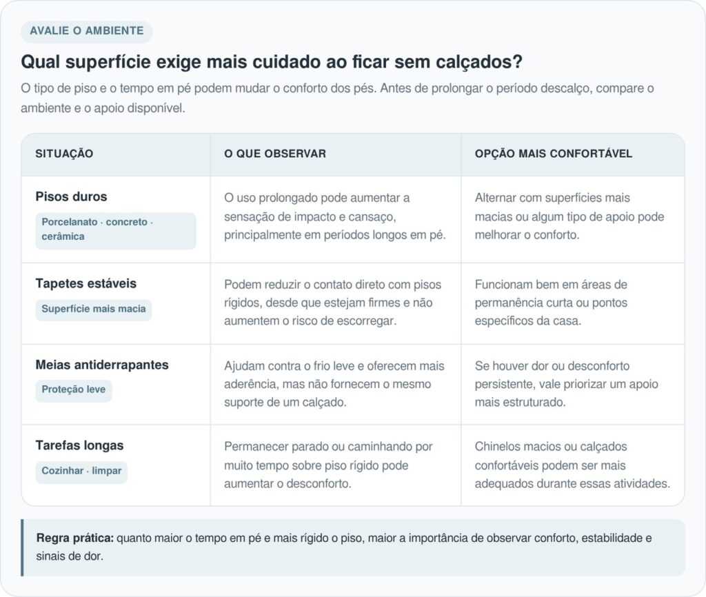 María Jesús, podóloga e especialista em postura: quem anda descalço com frequência pode obter benefícios para os pés e a postura, e o hábito não causa resfriado