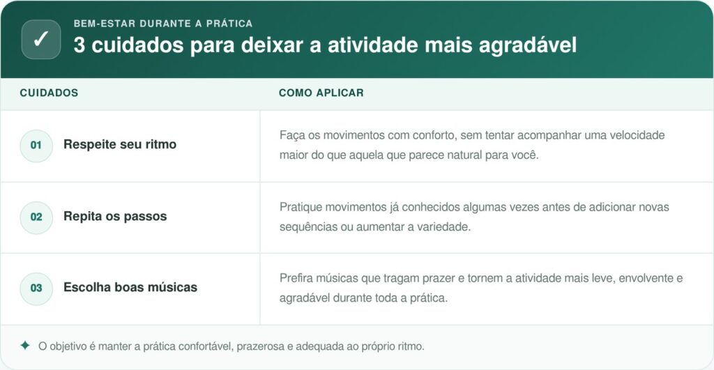 10 minutos de dança sem saltos: por que juntar música, passos e memória pode criar um treino diferente depois dos 70