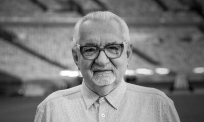 Retrato em preto e branco de Paulo Sérgio Scudiere Angioni, homem idoso de óculos e barba
