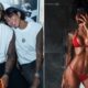 Gabigol e Dhiovanna Barbosa, e Dhiovanna tatuada em biquíni vermelho na selfie