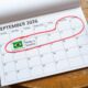 Calendário de setembro de 2026 com os dias 5, 6, 7 e 8 destacados, representando quatro dias consecutivos de folga no Tocantins.
