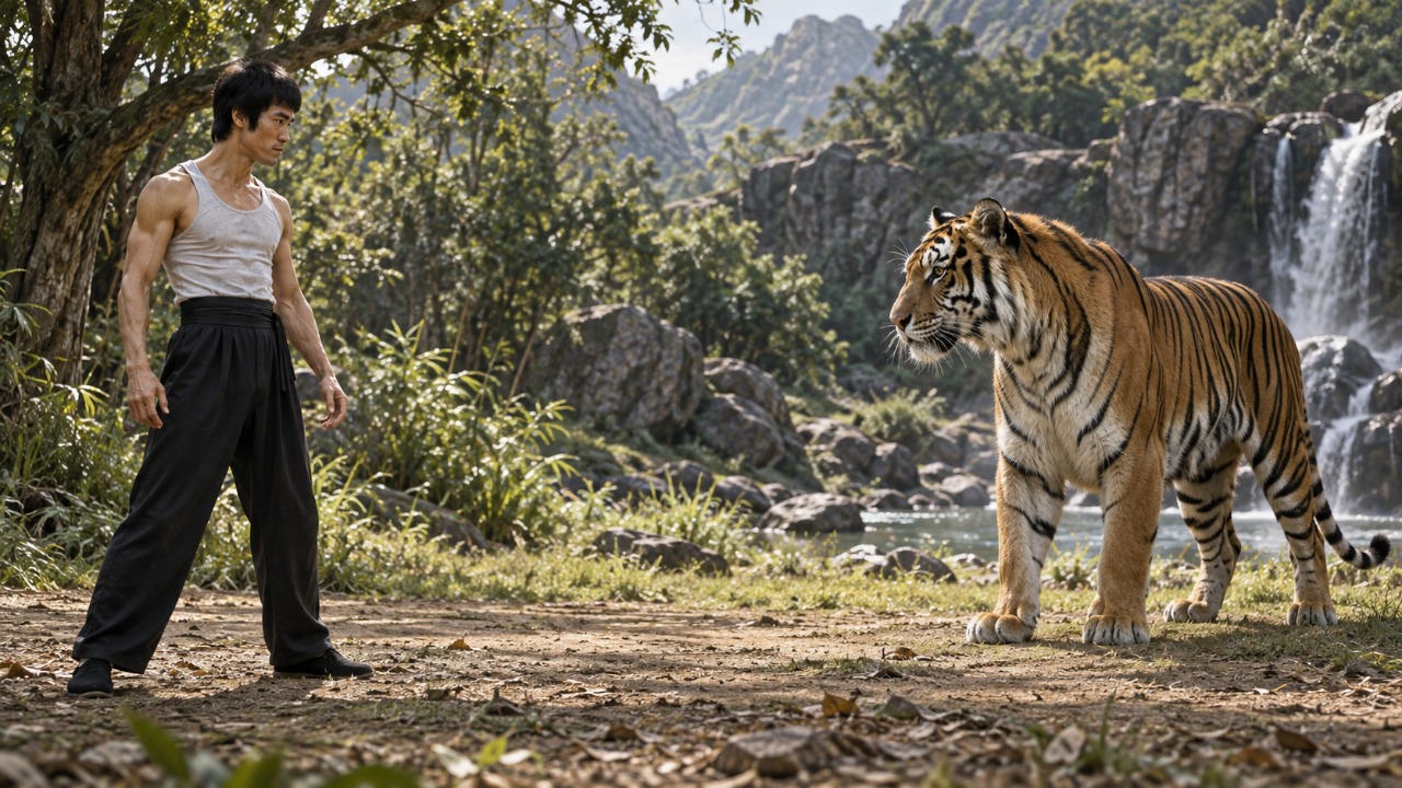Bruce Lee sobre ser uma boa pessoa: “Esperar que a vida te trate bem por ser boa pessoa é como esperar que um tigre não te ataque por ser vegetariano.” Uma mensagem sobre bondade sem ingenuidade