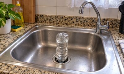 Colocar uma garrafa com água de cabeça para baixo na pia: para que serve e por que esse truque pode ajudar a desentupir o ralo sem produtos químicos