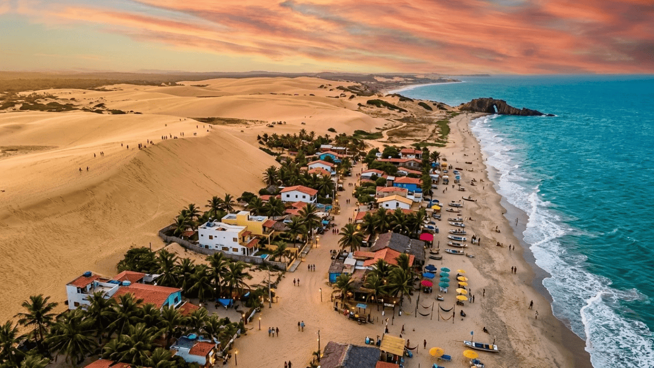 Parece filme, mas é no Brasil: a vila sem asfalto no Nordeste eleita uma das mais bonitas do mundo, proíbe a entrada de carros e a rede elétrica foi escondida debaixo da areia