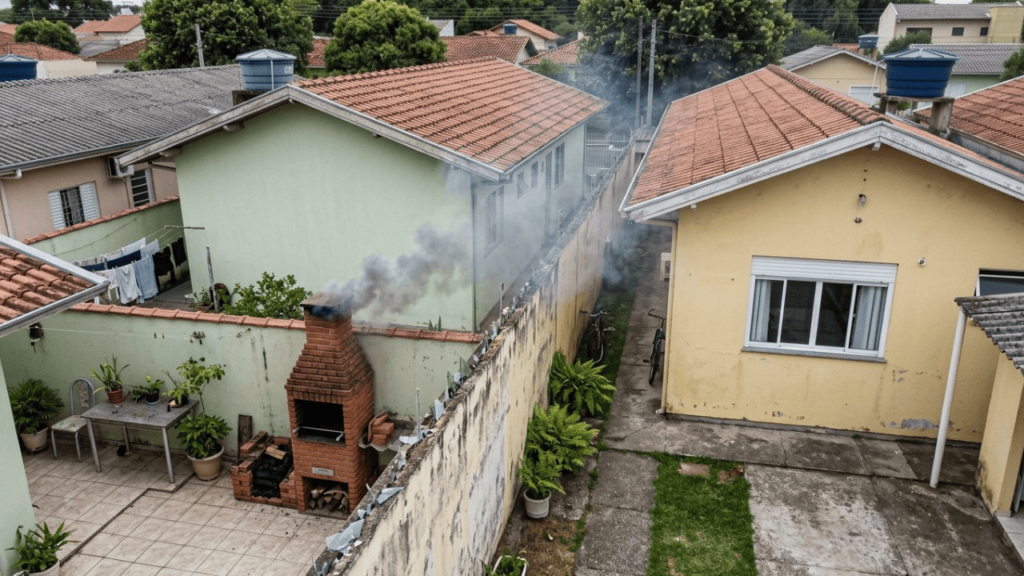 Morador constrói churrasqueira virada propositalmente para a janela do vizinho após briga por festas até ás 23h, Justiça reconhece má-fé e estipula multa de R$ 500 por churrasco
