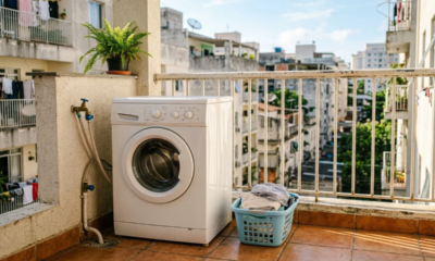 Morador instala máquina de lavar na varanda de apartamento e é multado em mais de R$ 15 mil por pertubar os vizinhos na madrugada e poluição sonora