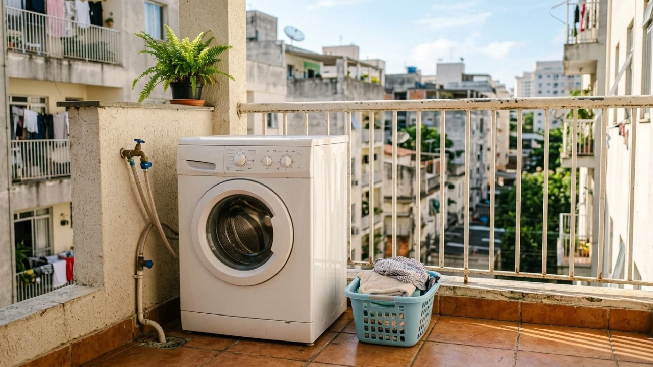 Morador instala máquina de lavar na varanda de apartamento e é multado em mais de R$ 15 mil por pertubar os vizinhos na madrugada e poluição sonora